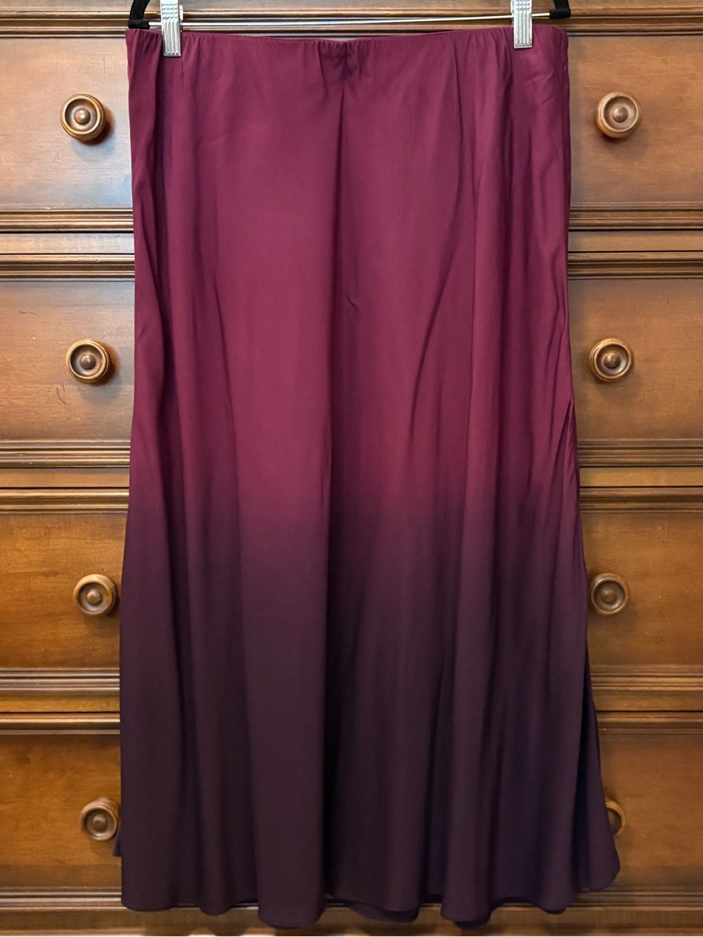 J. Jill Dip-Dyed Maxi Skirt in Burgundy to Plum Size M